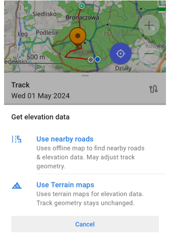 Track graph altitude Android