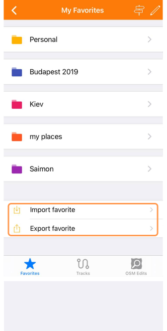 Favorites export import ios