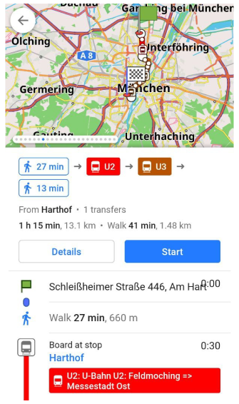 Navigation public transport Android