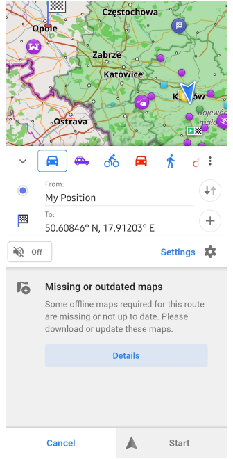 Message no maps when building navigation Android 5