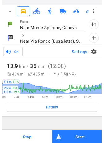 Navigation route Android