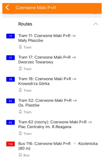 Public transport Routes iOS